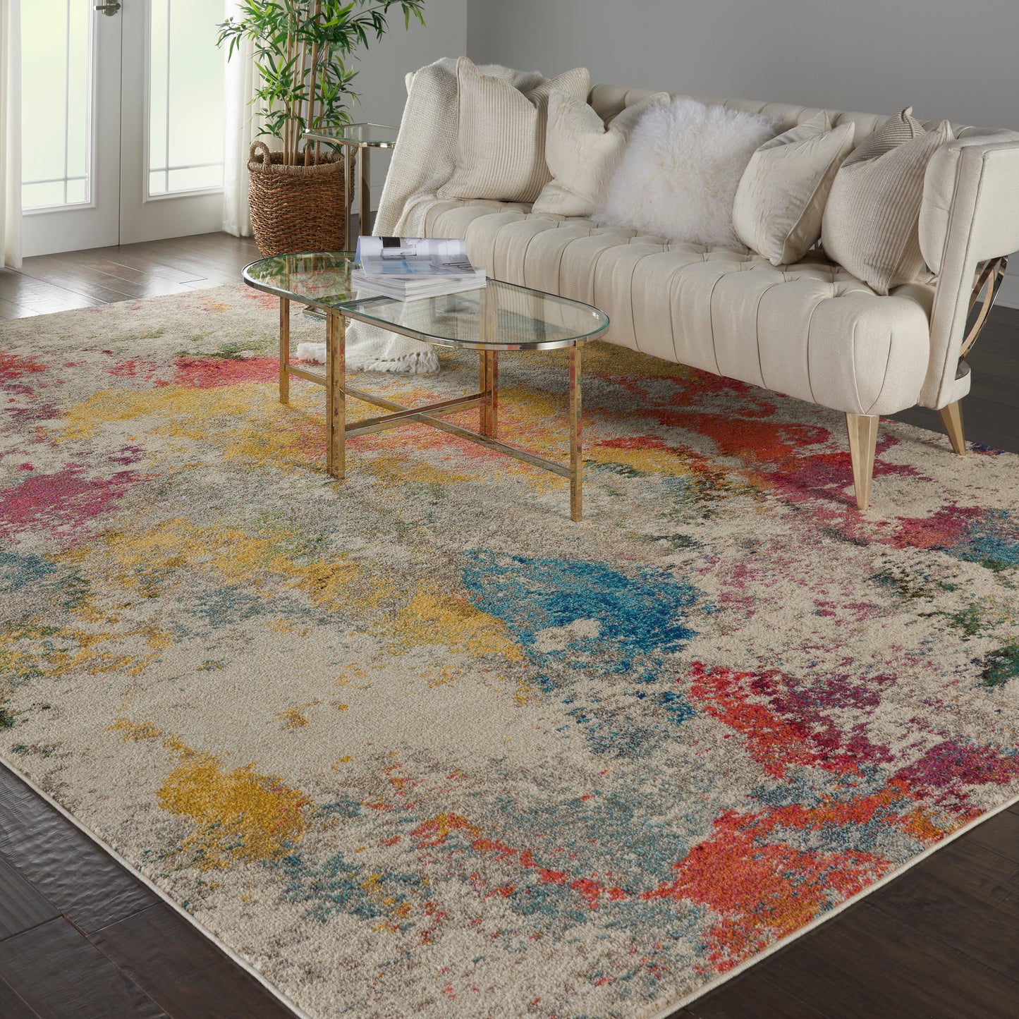 Nourison Celestial 10' x 14' Ivory/Multicolor Modern & Contemporary Indoor Rug