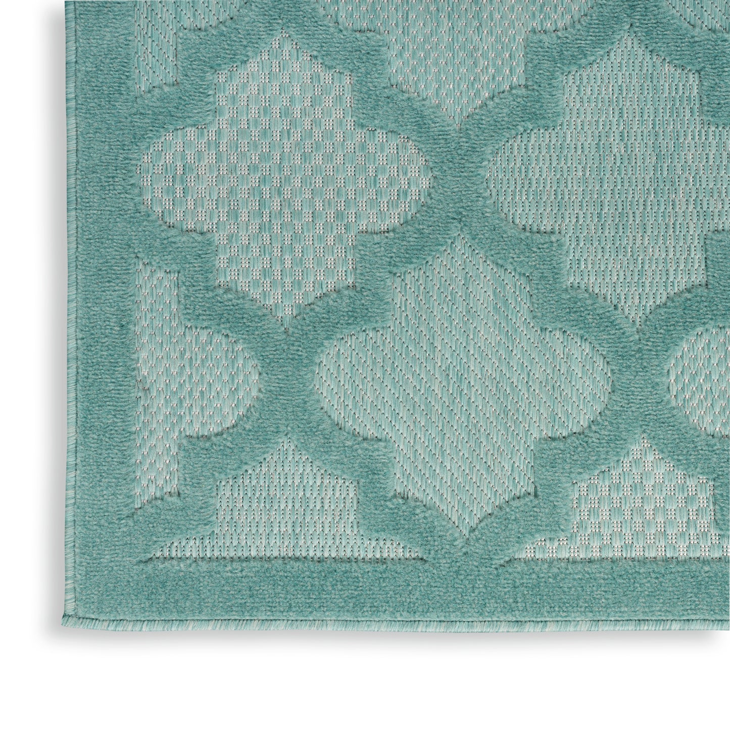 Nourison Easy Care 4' x 6' Aqua Teal Modern Rug