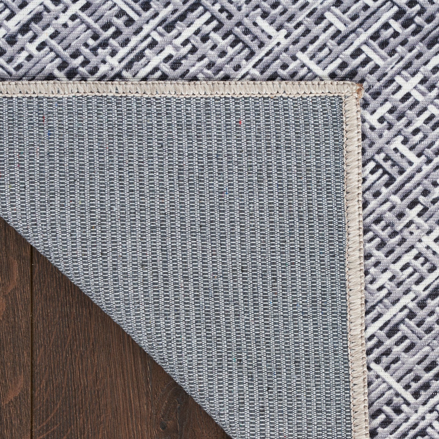 Nourison Nourison Washables 6' x 9' Grey Modern Indoor Rug