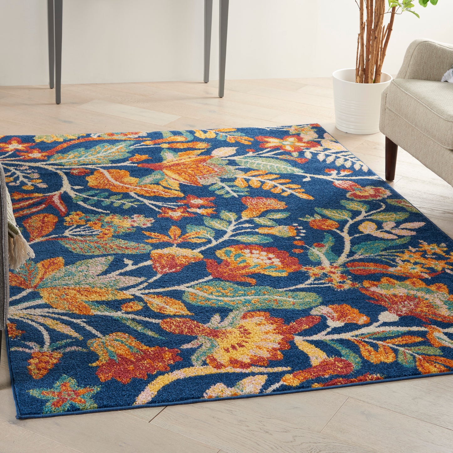 Nourison Allur 4' x 6' Navy Multicolor Bohemian Indoor Rug