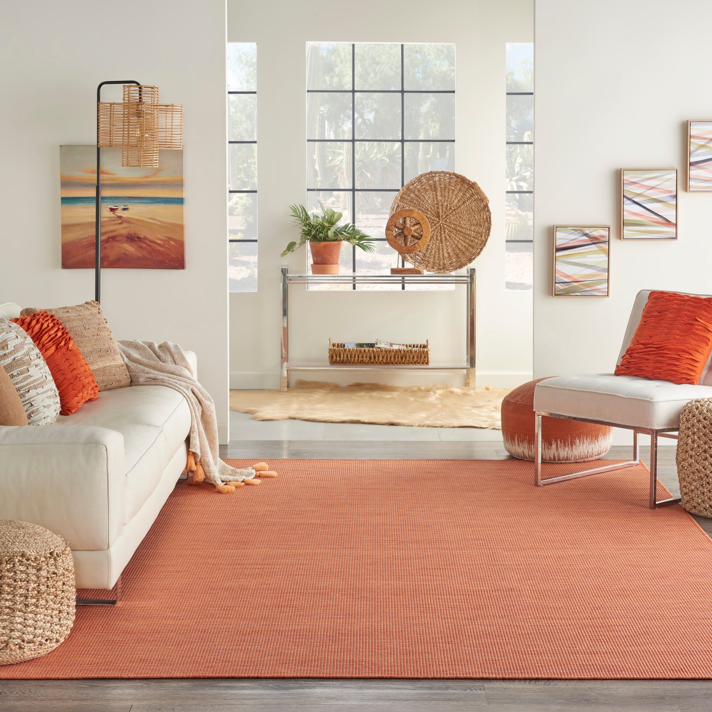 Nourison Positano 6' x 9' Terracotta Modern Rug