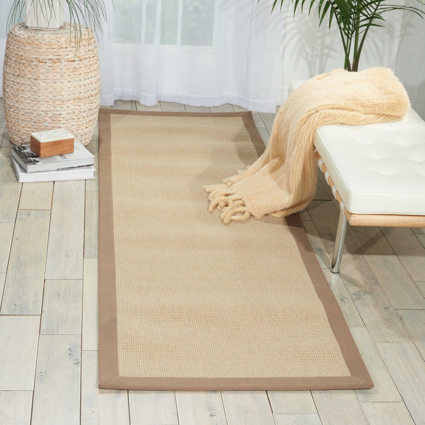 Nourison Sisal Soft 2'6" x 8' Hazelnut Farmhouse Indoor Rug