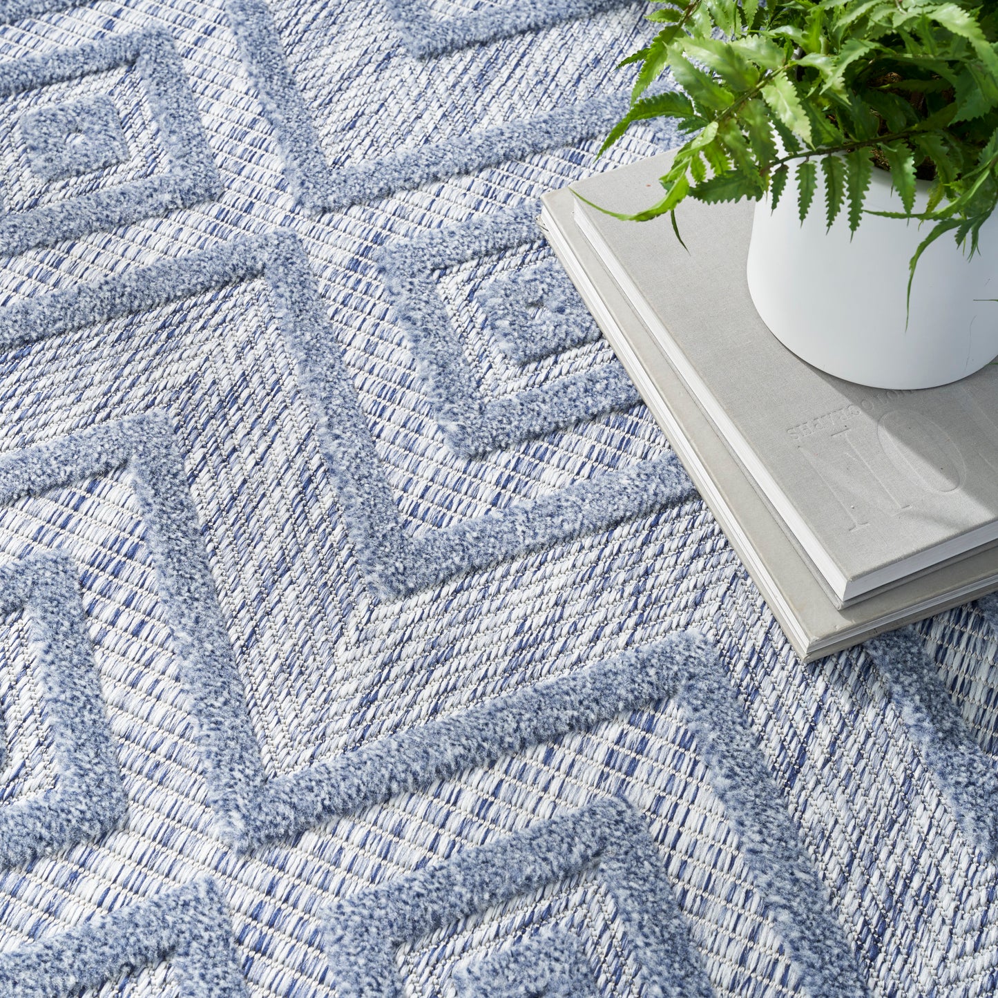 Nourison Versatile 4' x 6' Denim Blue Modern Rug