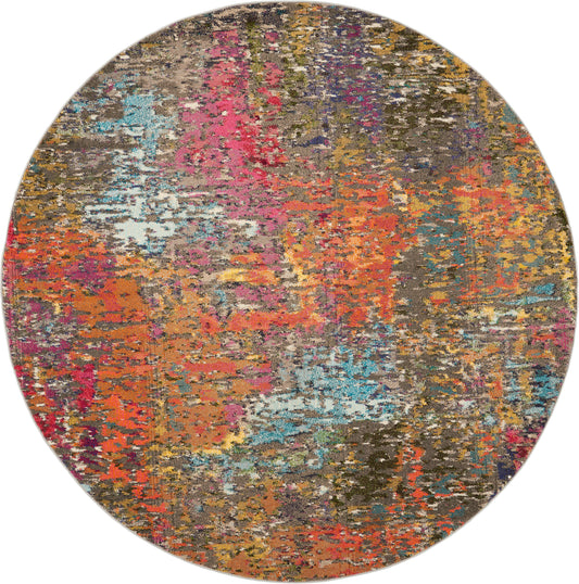 Nourison Celestial 5'3" x Round Sunset Modern & Contemporary Indoor Rug