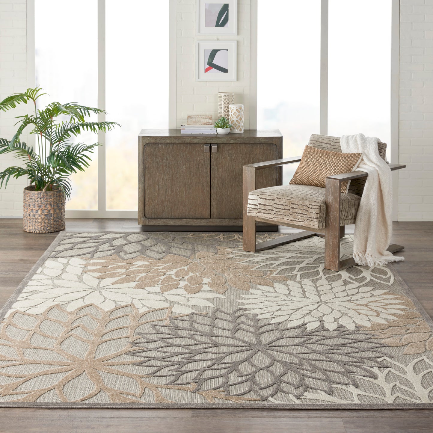 Nourison Aloha 7' x 10' Natural Tropical Rug