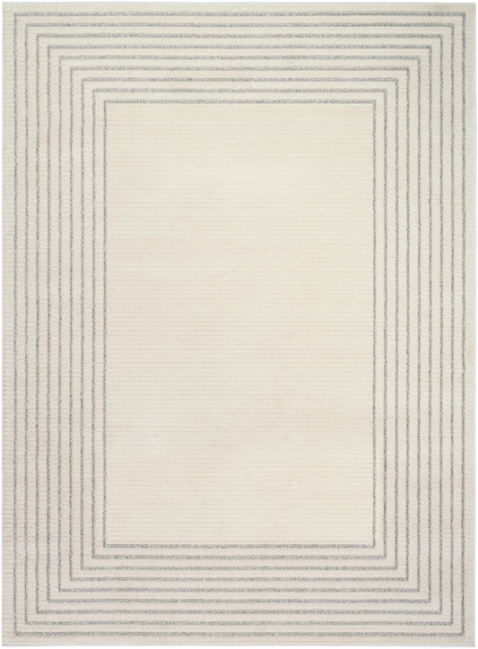 Nourison Ivory Hues 3'11" x 5'11" Ivory Grey Modern Indoor Rug