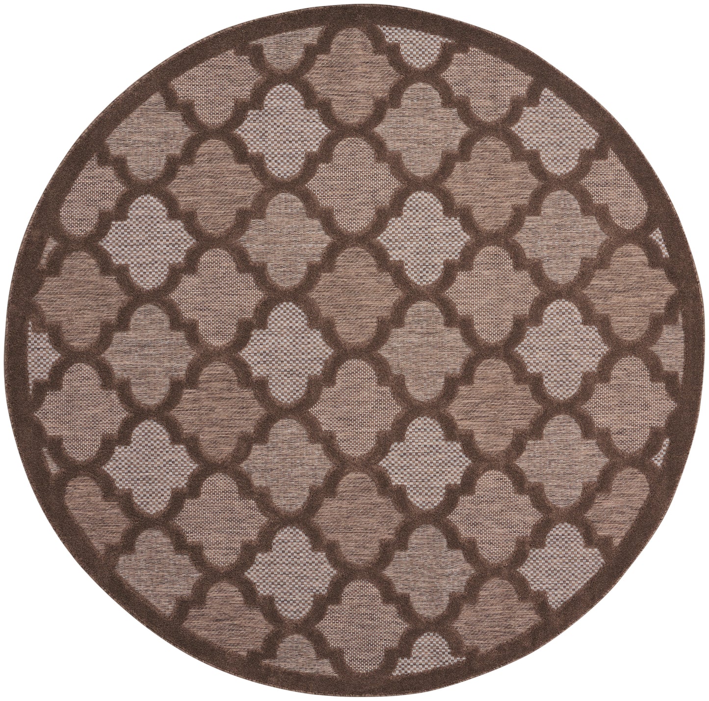 Nourison Easy Care 8' x Round Brown Modern Rug