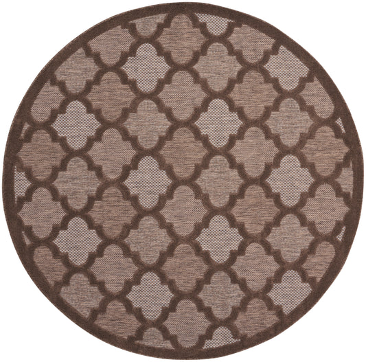 Nourison Easy Care 8' x Round Brown Modern Rug