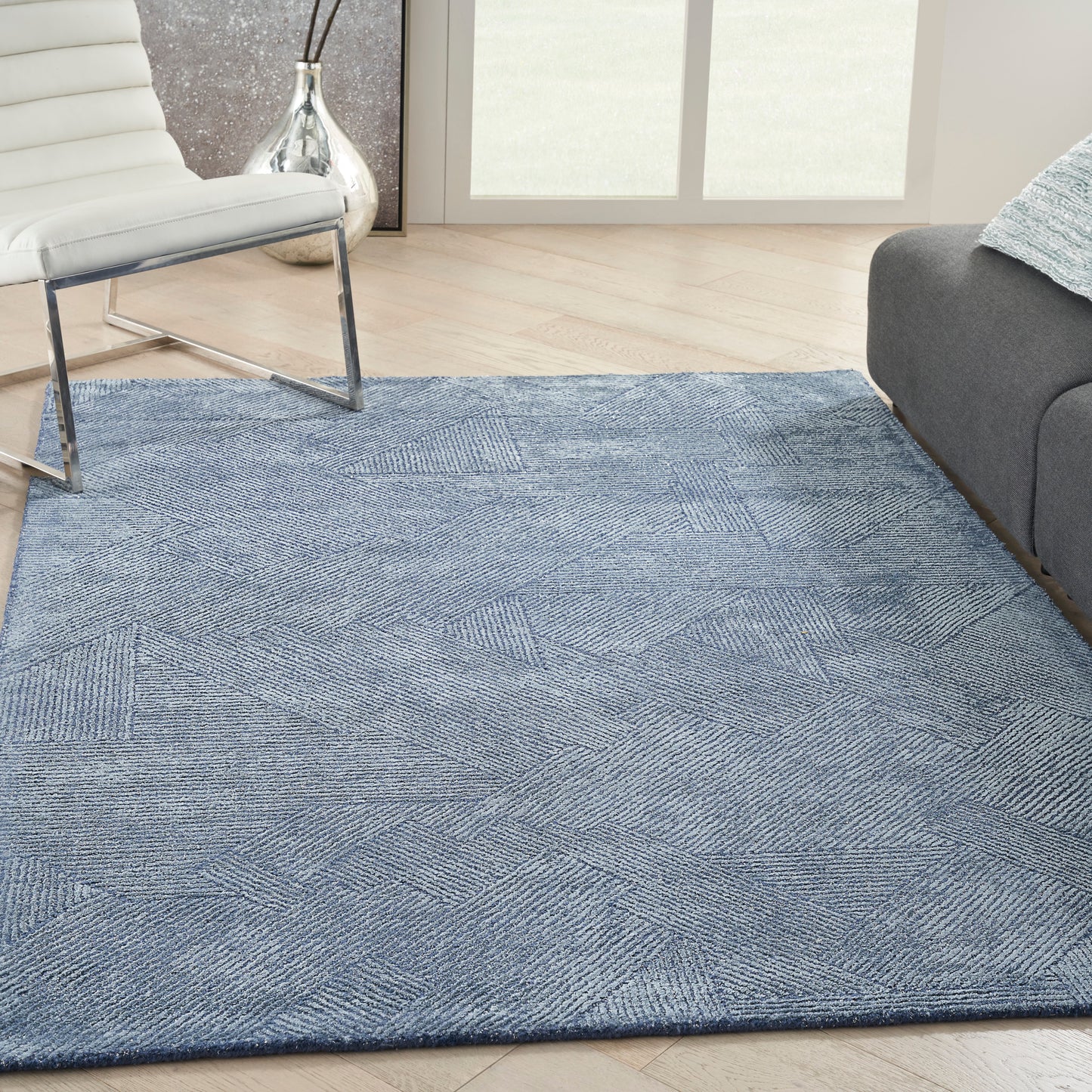 Michael Amini Ma30 Star 4' x 6' Blue Modern Indoor Rug