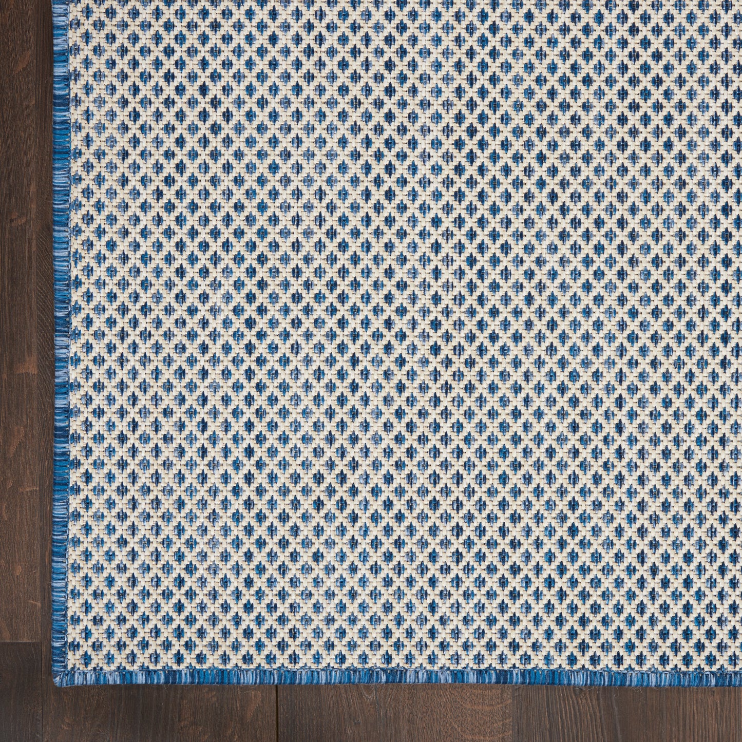 Nourison Courtyard 5' x Square Ivory Blue Modern Rug