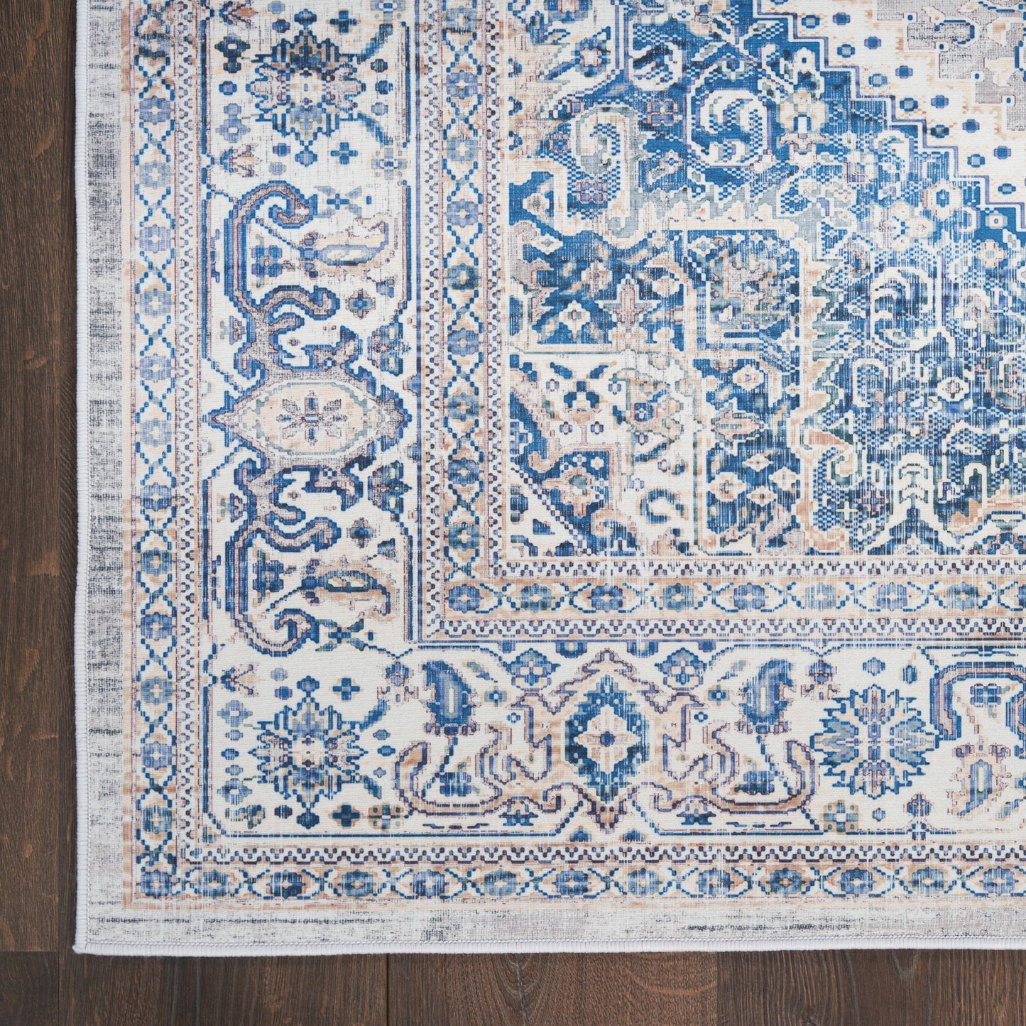 Nourison Vintage Home 2'2" x 7'6" Beige Blue Bohemian Indoor Rug