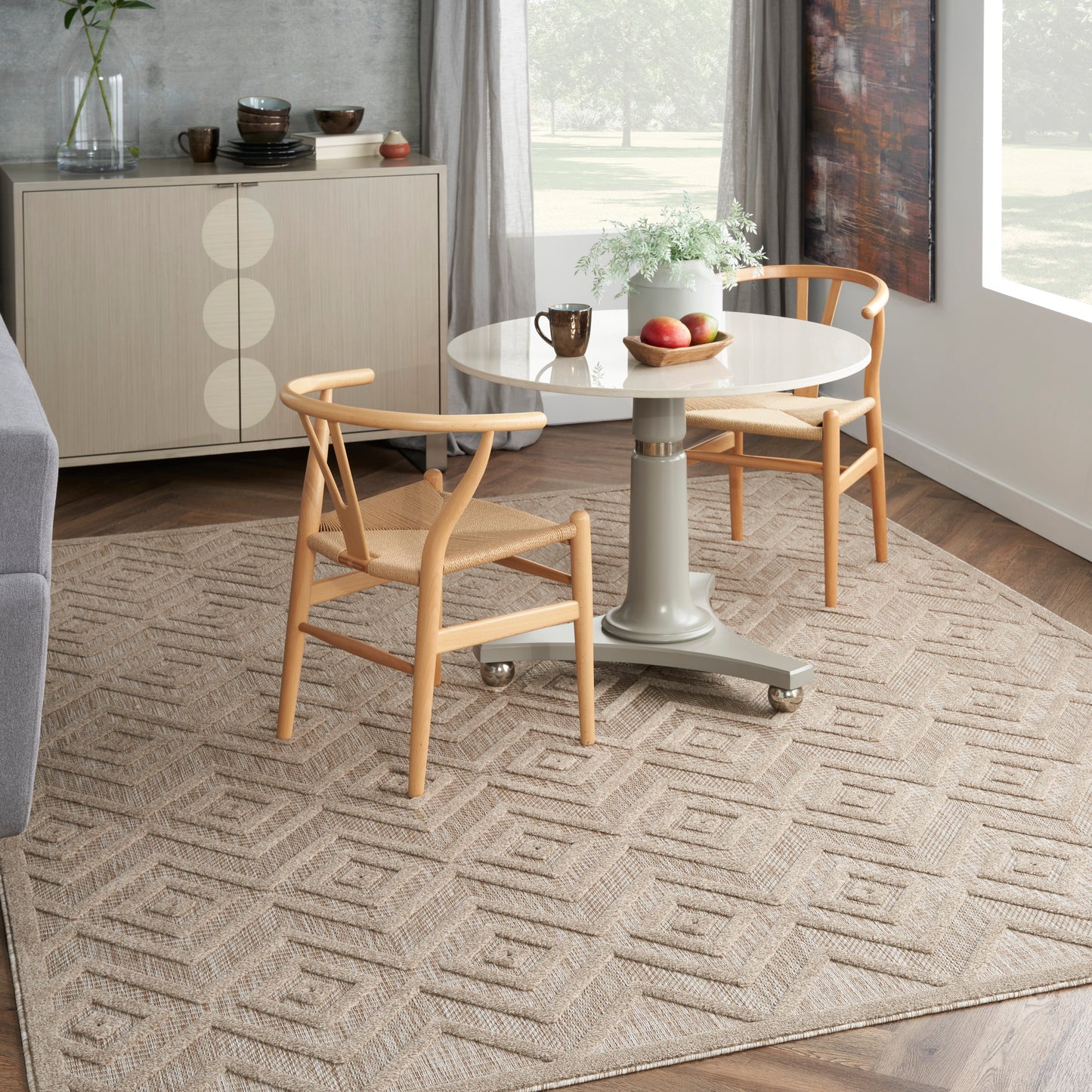 Nourison Versatile 7' x 10' Natural Beige Modern Rug