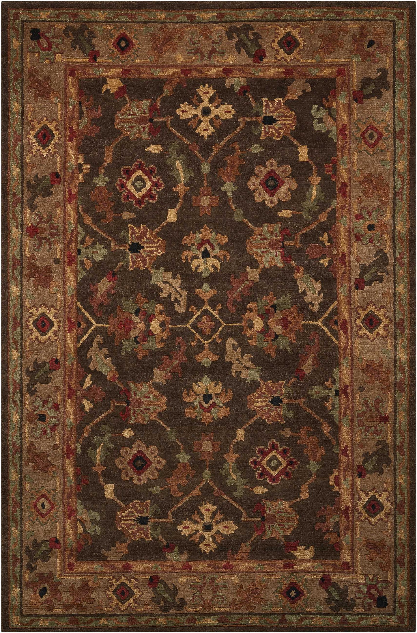 Nourison Tahoe 3'9" x 5'9" Espresso Traditional Indoor Rug