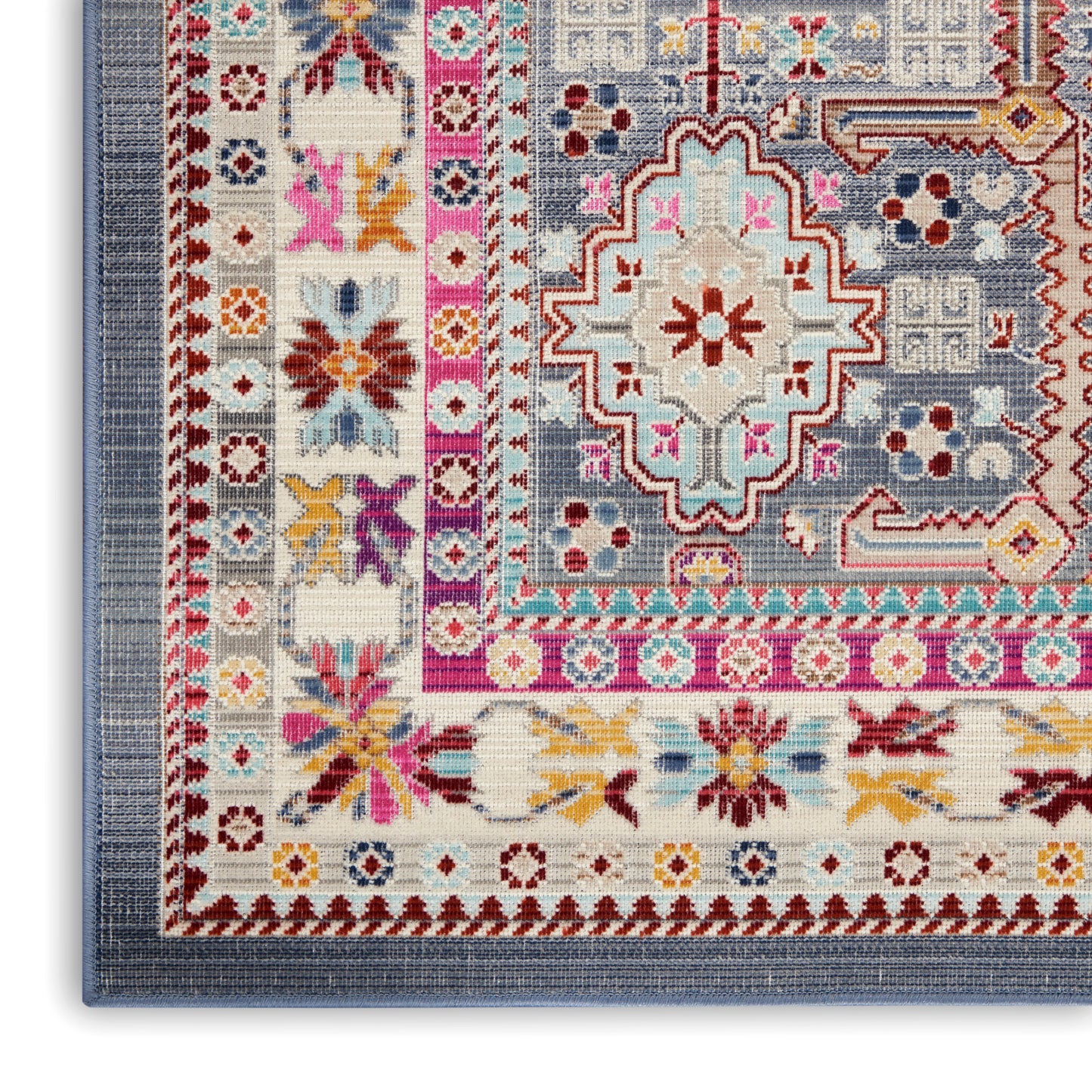 Nourison Vintage Kashan 7'10" x 9'10" Grey/Multi Bohemian Indoor Rug