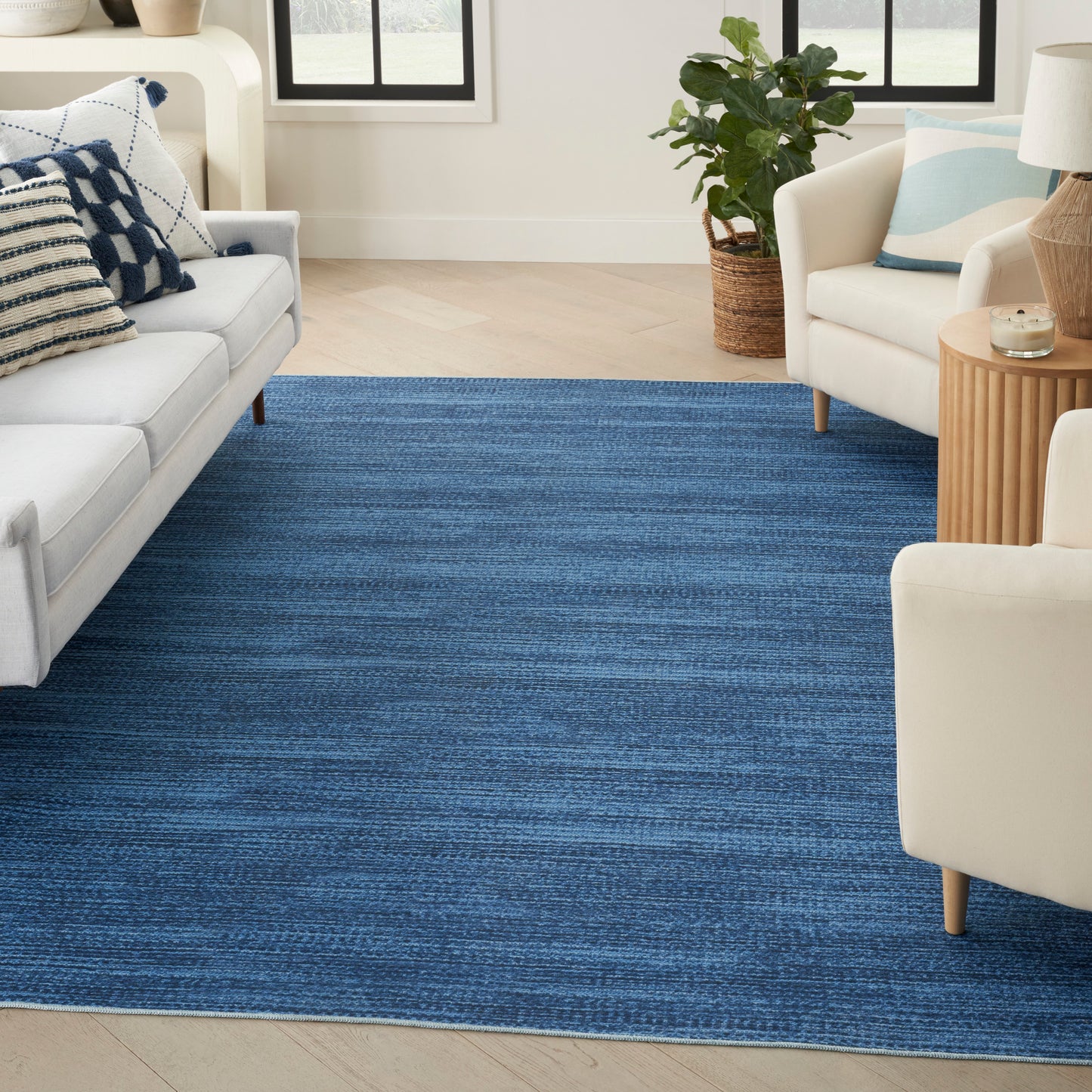 Nourison Nourison Washables 8' x 10' Blue Modern Indoor Rug