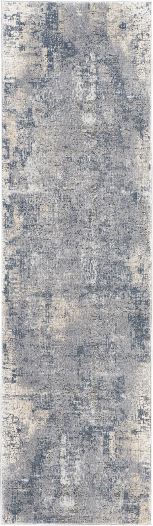 Nourison Rustic Textures 2'2" x 7'6" Grey Beige Modern Indoor Rug