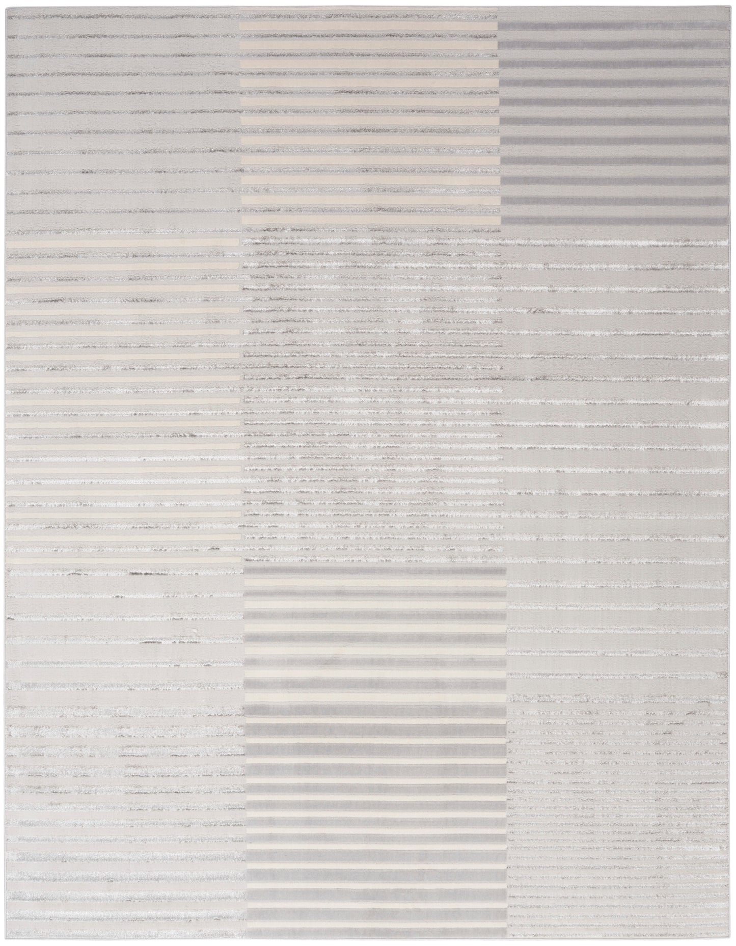 Inspire Me! Home Décor Brushstrokes 9' x 12' Silver Grey Modern Indoor Rug