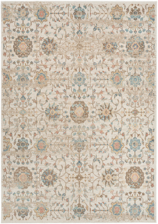 Nourison Washable Decor 5'3" x 7' Beige Vintage Indoor Rug