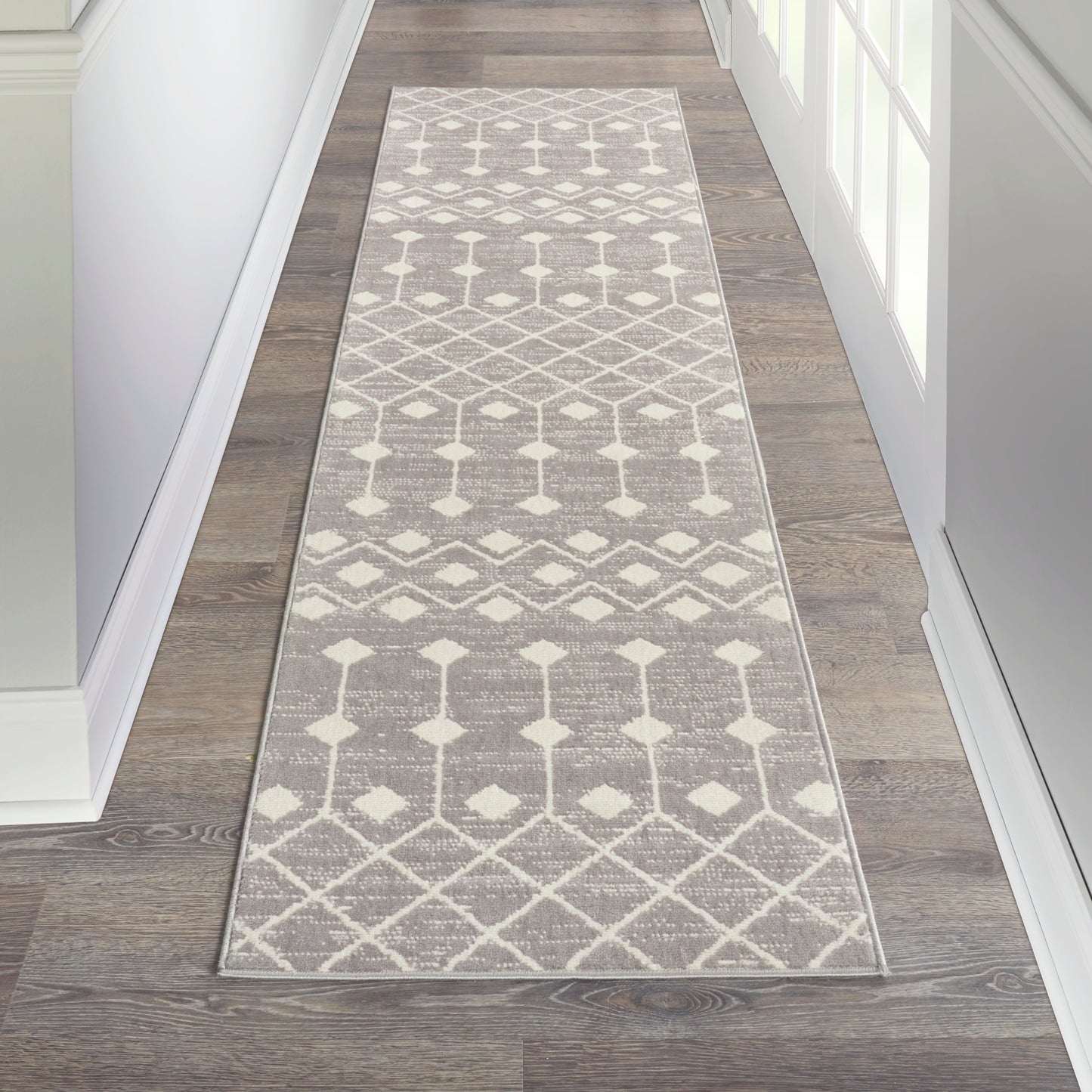 Nourison Grafix 2'3" x 12' Grey Bohemian Indoor Rug