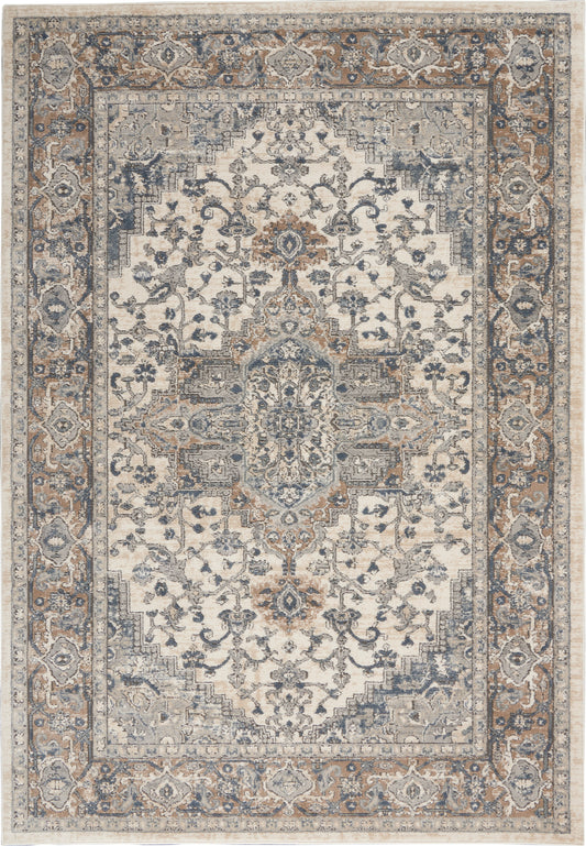 Nourison Quarry 3'9" x 5'9" Ivory Grey Farmhouse Indoor Rug