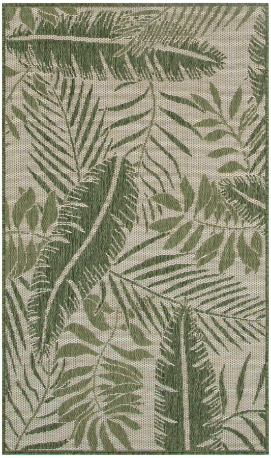 Nourison Garden Oasis 3' x 5' Ivory Green Outdoor Rug