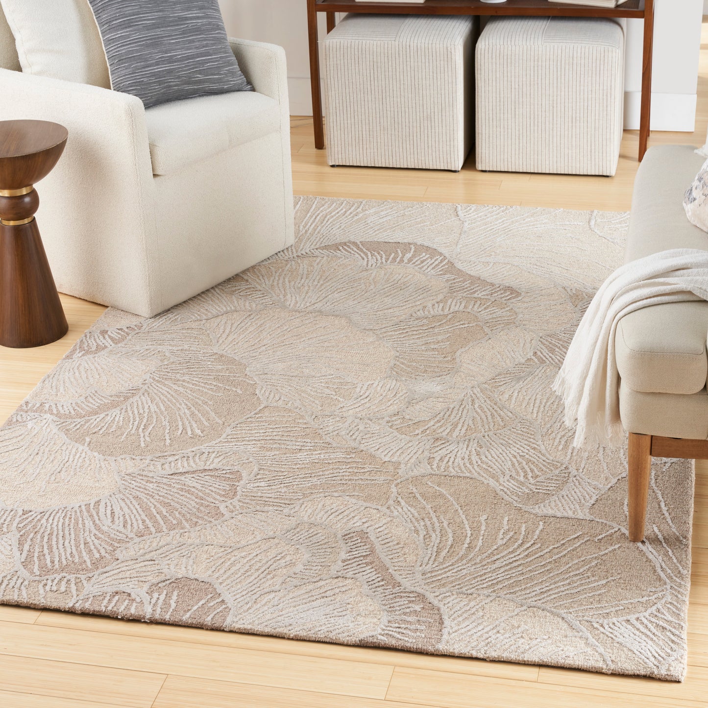 Nourison Avra 3'9" x 5'9" Taupe Modern Indoor Rug