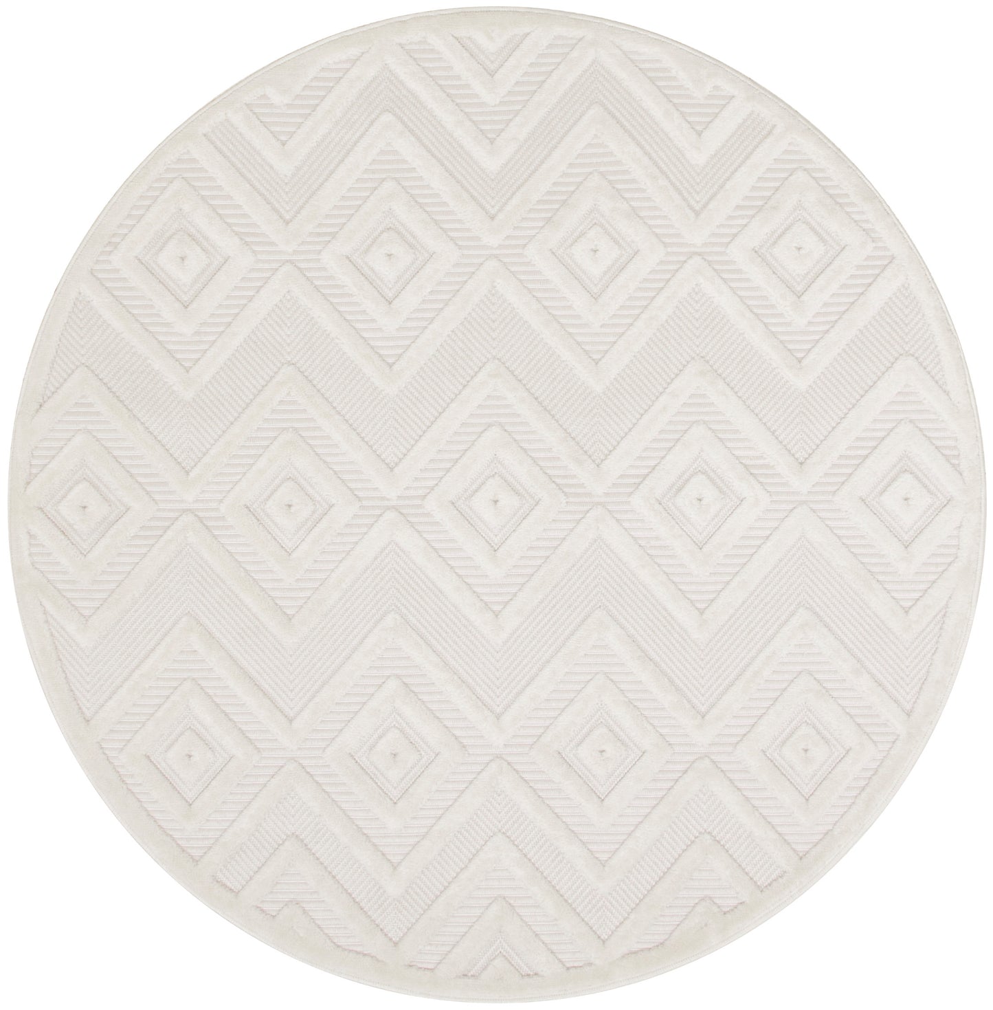 Nourison Versatile 4' x Round Ivory White Modern Rug