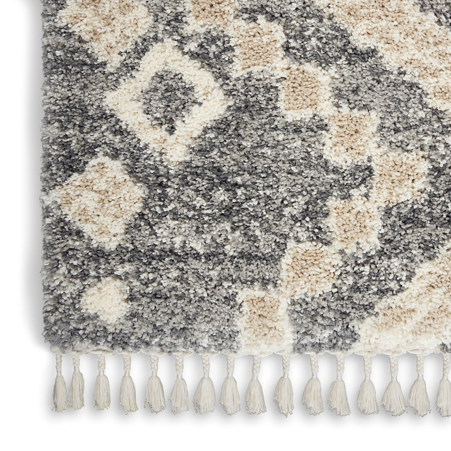 Nourison Oslo Shag 4' x 6' Grey/Ivory Shag Indoor Rug