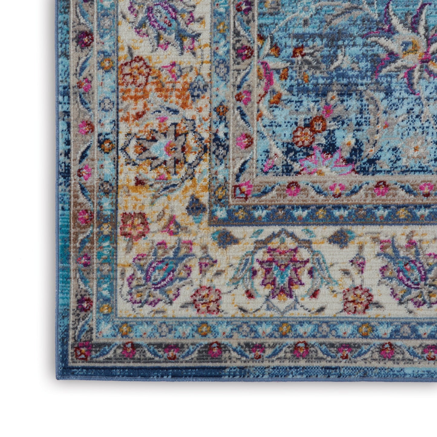 Nourison Vintage Kashan 5'3" x 7'10" Blue Vintage Indoor Rug