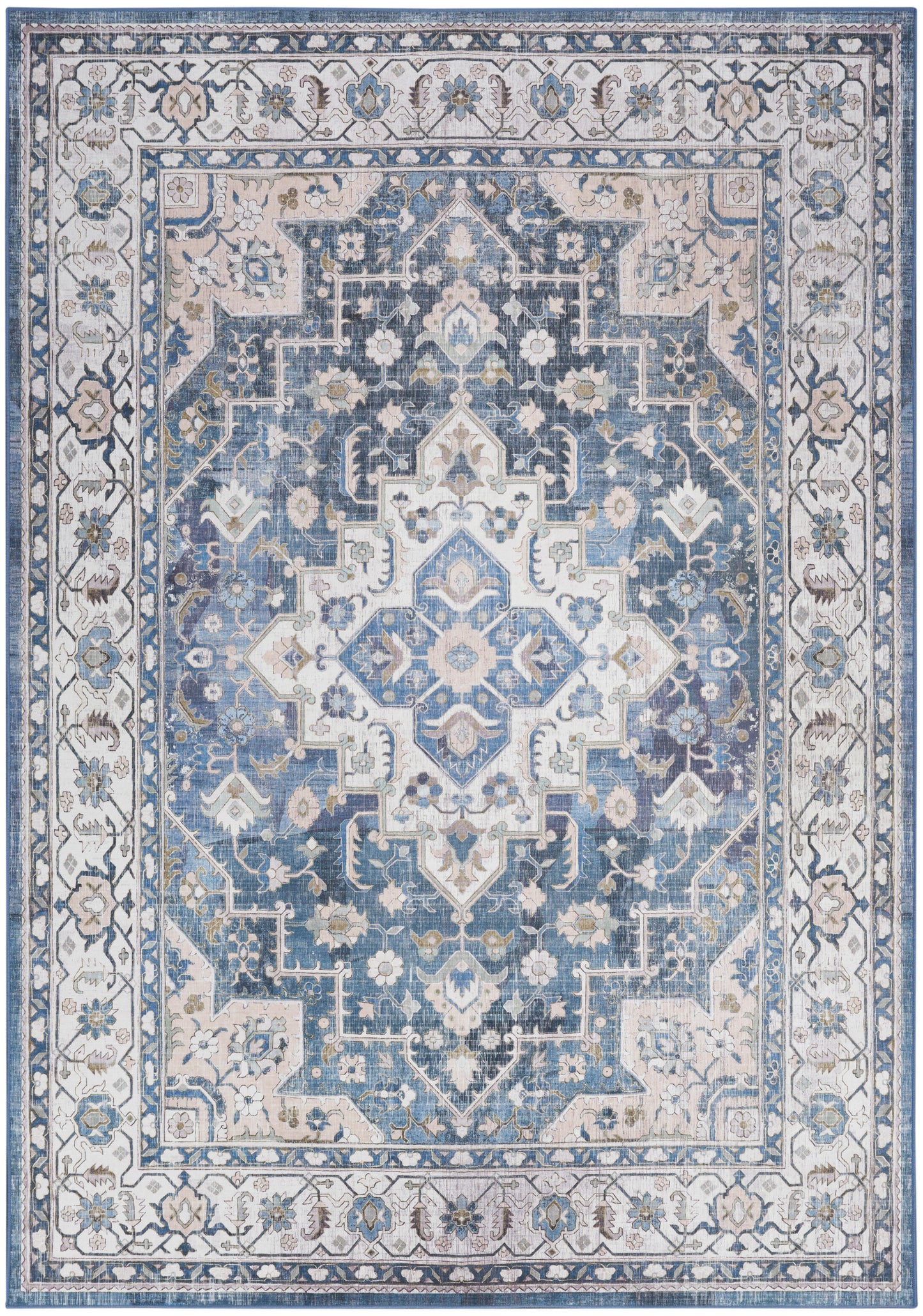 Nourison Vintage Home 3'9" x 5'9" Ivory Blue Bohemian Indoor Rug