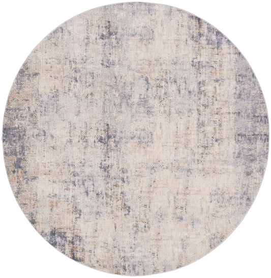 Nourison Rustic Textures 7’10” x Round Grey Beige Modern Indoor Rug