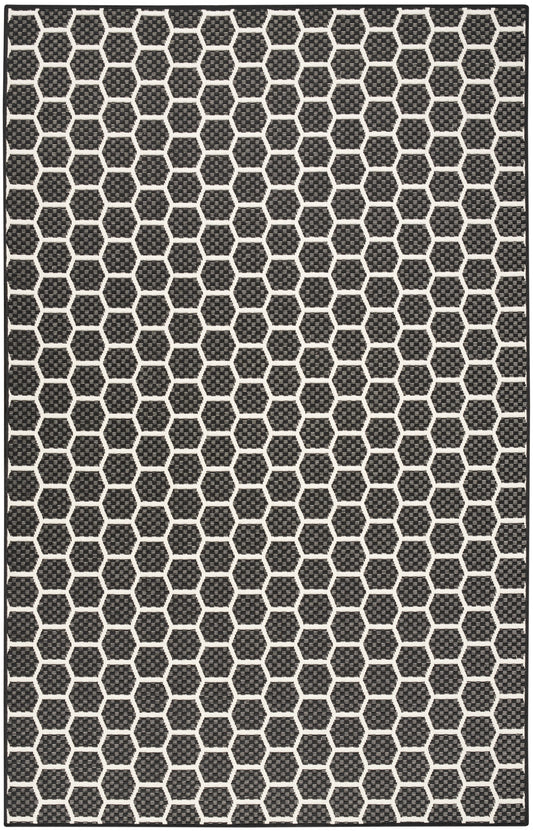 Nourison Twist Reversible 4' x 6' Black Modern Rug