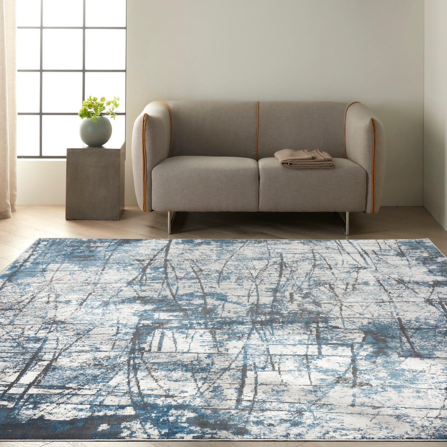 Calvin Klein CK970 Vapor 9' x 12' Grey Blue Modern Indoor Rug