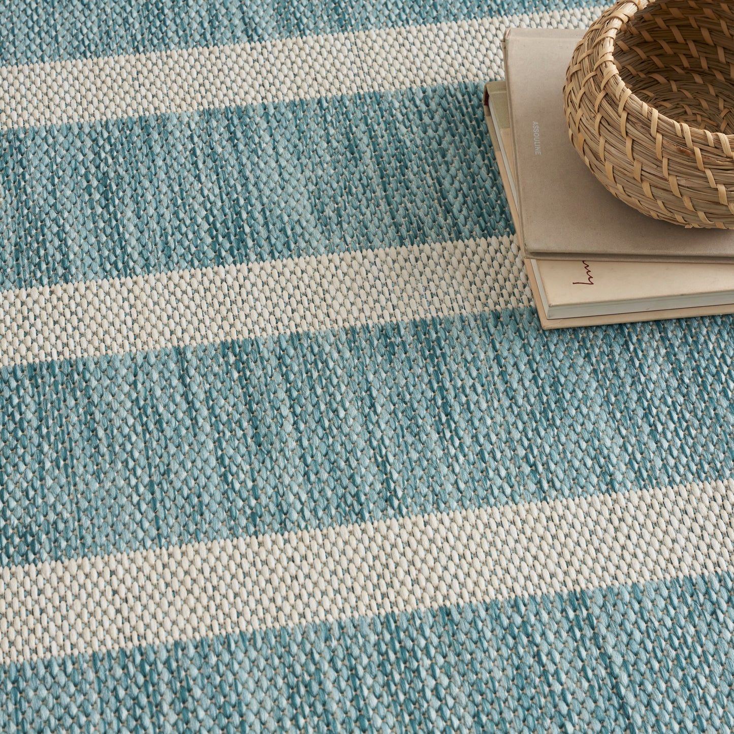 Nourison Positano 7' x 10' Aqua Ivory Modern Rug