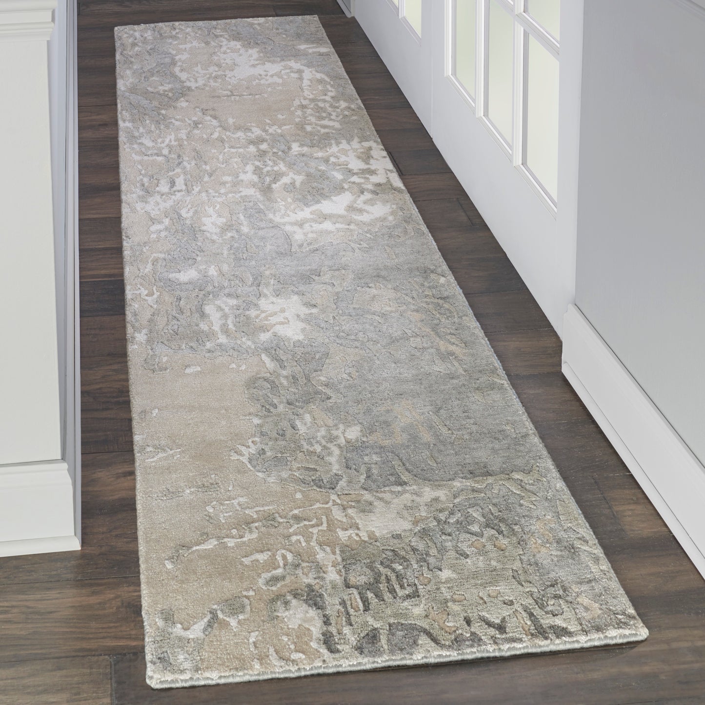 Nourison Silk Shadows 2'3" x 8' Sand Modern Indoor Rug