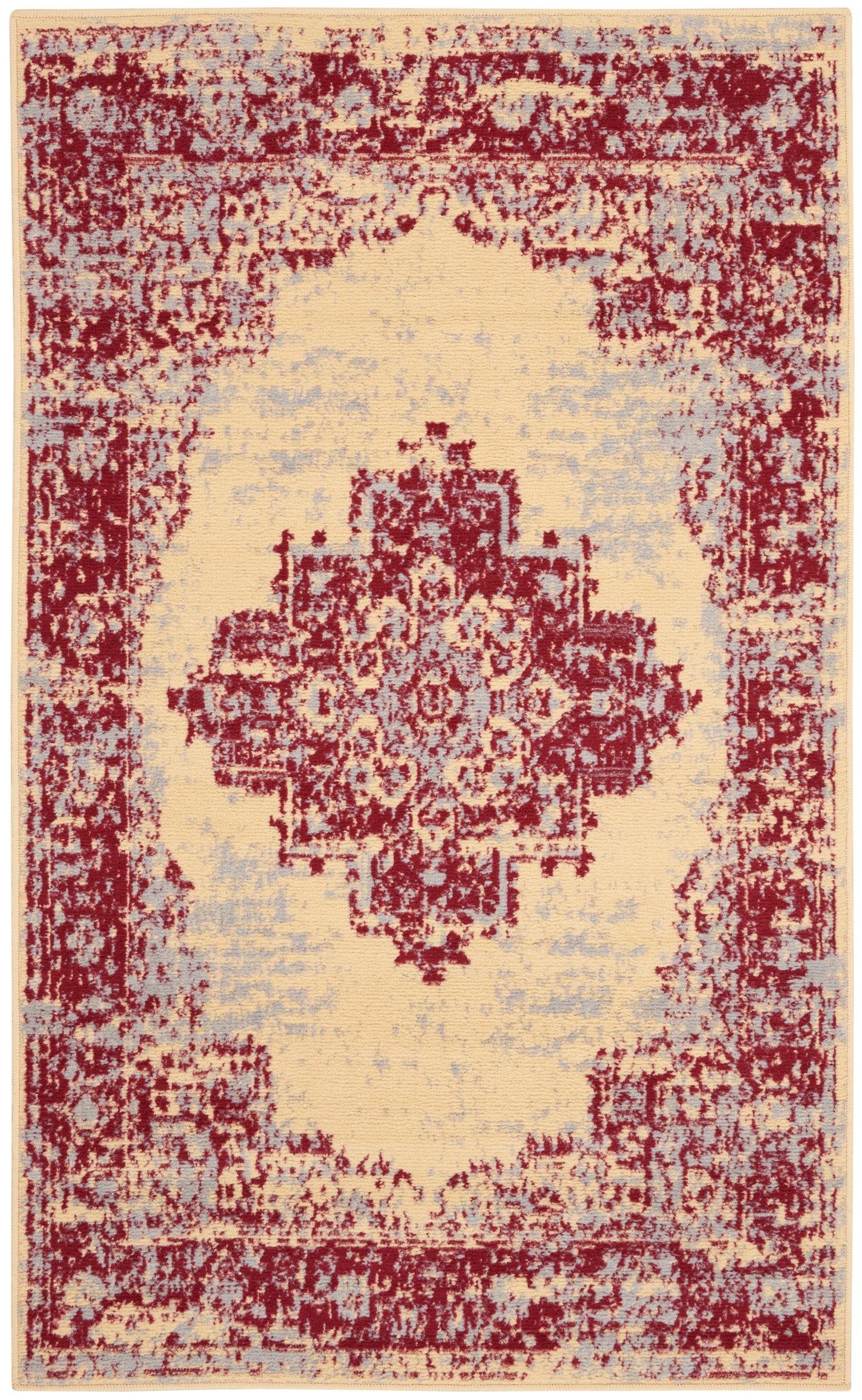 Nourison Grafix 3' x 5' Cream Red Vintage Indoor Rug