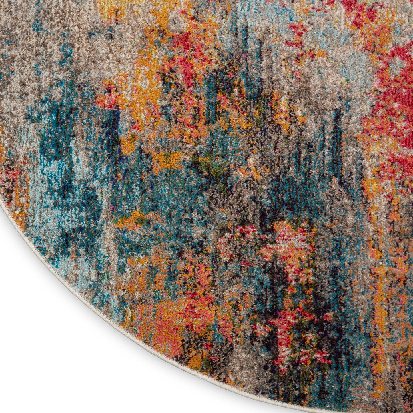 Nourison Celestial 4' x Round Multicolor Modern Indoor Rug