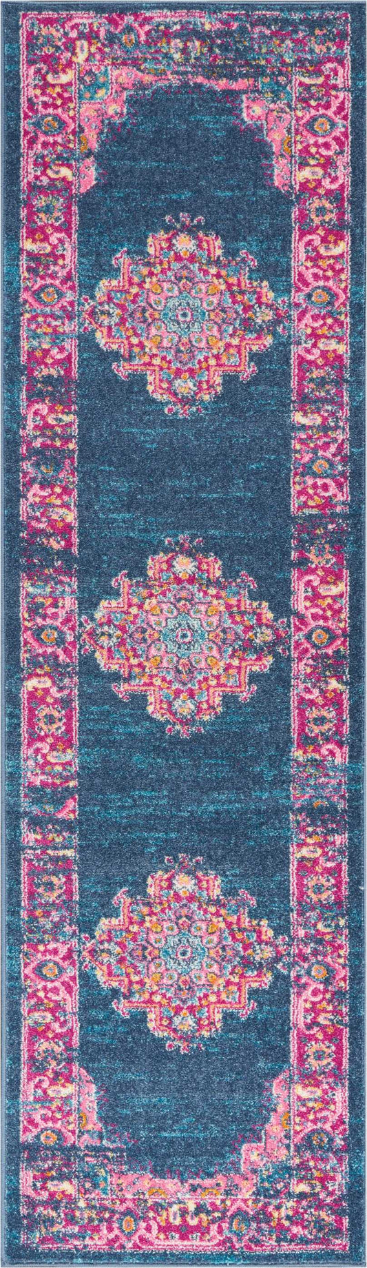 Nourison Passion 2'2" x 7'6" Blue Bohemian Indoor Rug