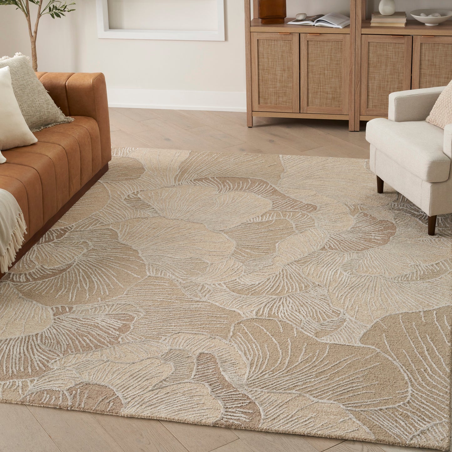 Nourison Avra 7'9" x 9'9" Taupe Modern Indoor Rug