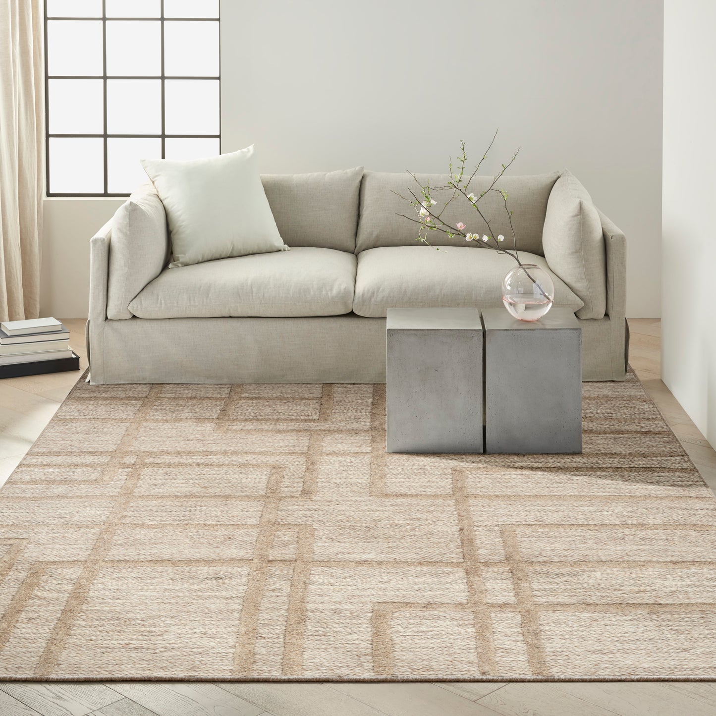 Calvin Klein CK045 Impressions 8'6" x 11'6" Sand Modern Indoor Rug