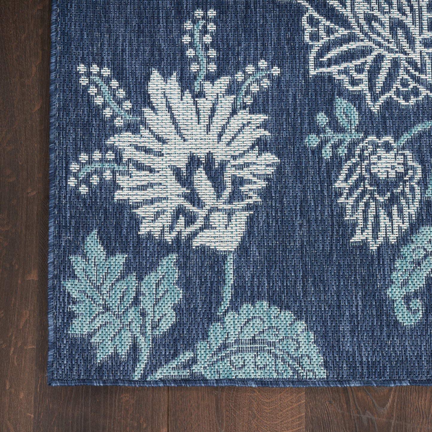 Nourison Garden Oasis 9' x 12' Navy Tropical Rug