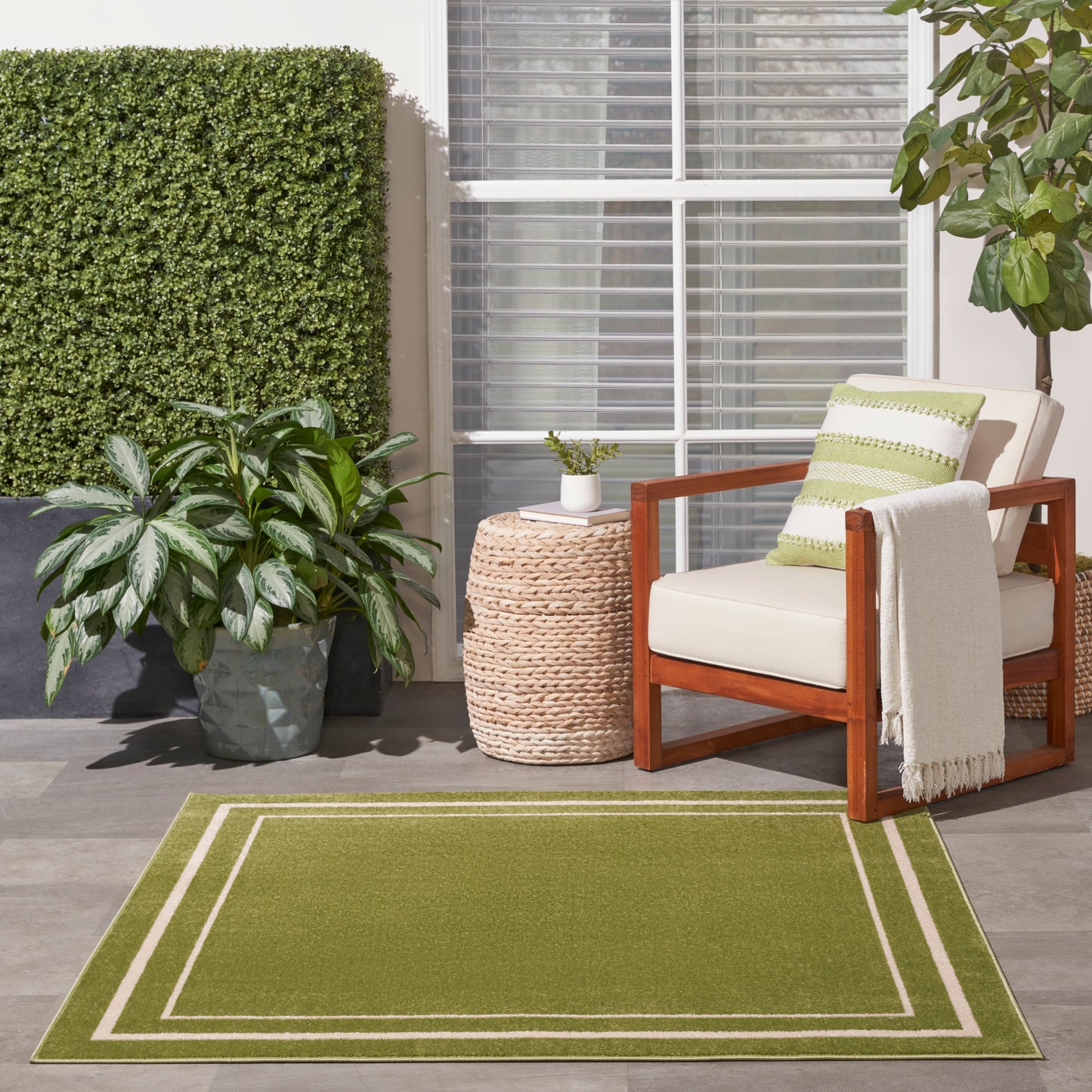 Nourison Nourison Essentials 5' x Square Green Ivory Contemporary Rug