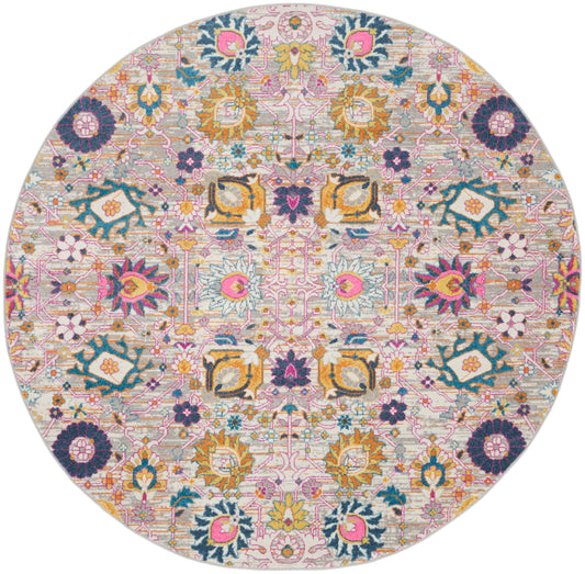 Nourison Passion 8' x Round Silver Bohemian Indoor Rug