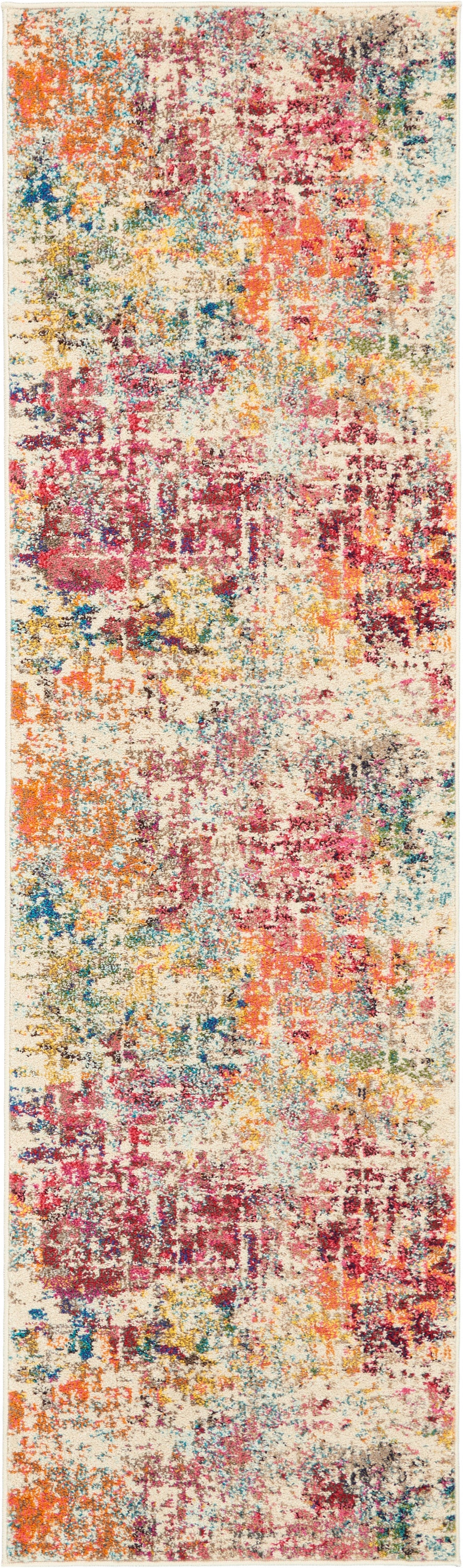 Nourison Celestial 2'2" x 7'6" Pink/Multicolor Modern & Contemporary Indoor Rug