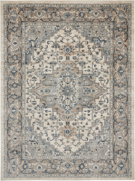 Nourison Quarry 10' x 14' Ivory Grey Farmhouse Indoor Rug