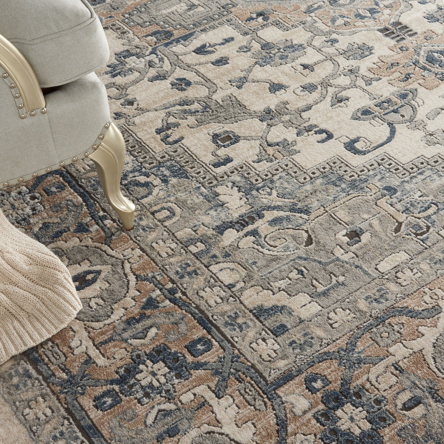 Nourison Quarry 7' x 10' Ivory Grey Farmhouse Indoor Rug