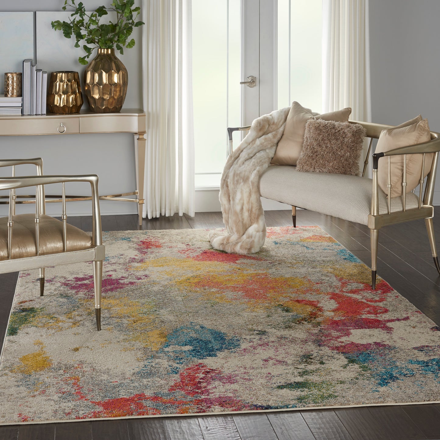 Nourison Celestial 6' x 9' Ivory/Multicolor Modern Indoor Rug