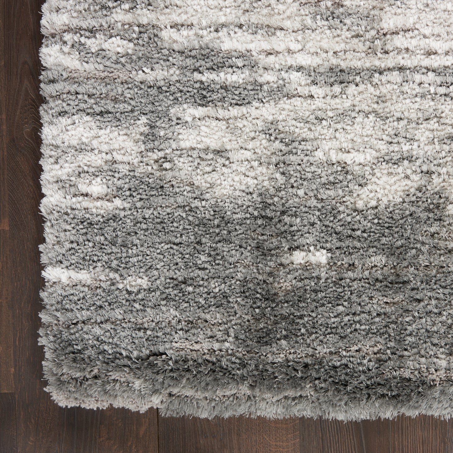 Nourison Dreamy Shag 7'10" x 9'10" Charcoal Ivory Shag Indoor Rug