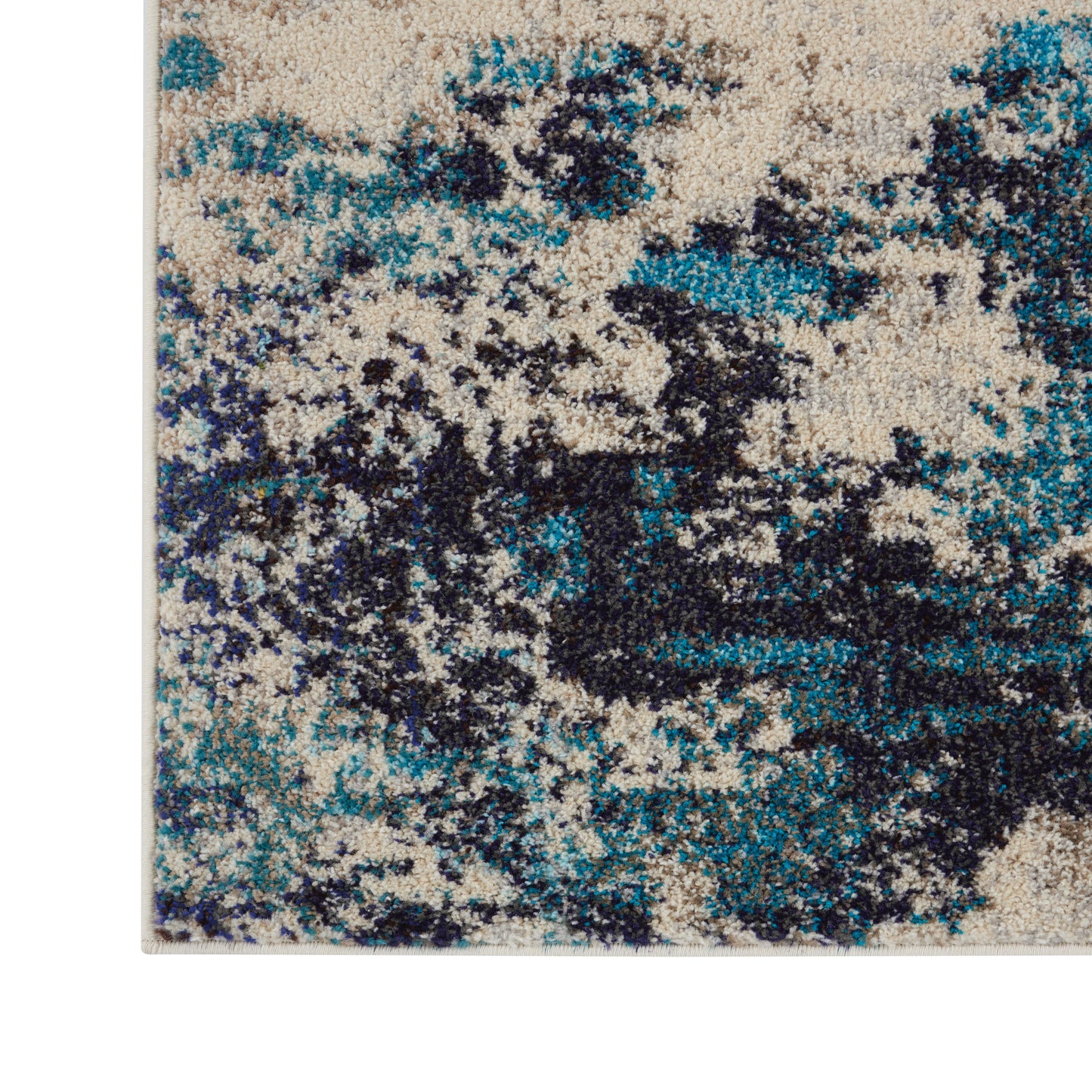 Nourison Celestial 3'11" x 5'11" Ivory/Teal Blue Modern Indoor Rug