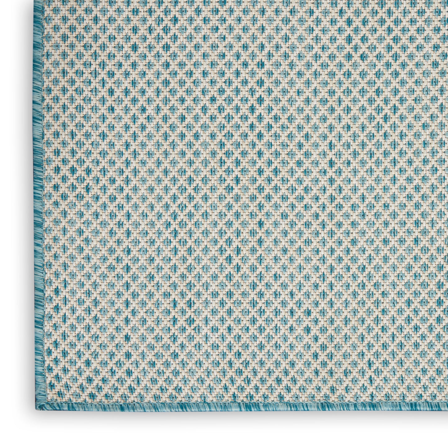 Nourison Courtyard 8' x Square Ivory Aqua Modern Rug